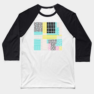 Abstract Art Dots And Stripes Baseball T-Shirt